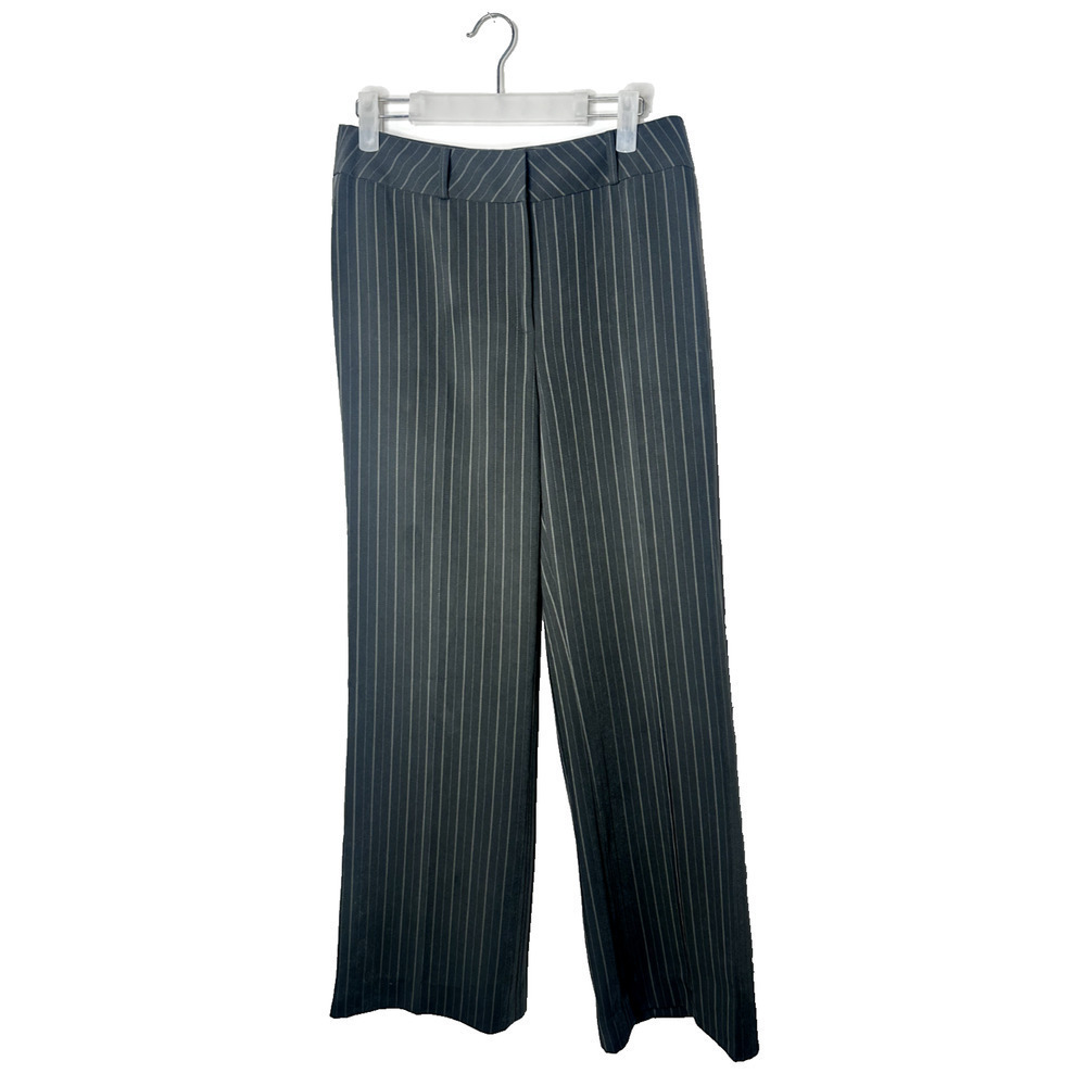 Caslon Womens Wide Leg Pants Medium 8 Green Pull On High Rise Stripe